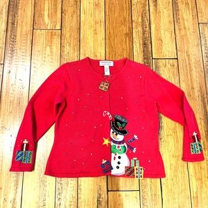 Vintage Christmas sweater ugly Carly St. Claire large holiday